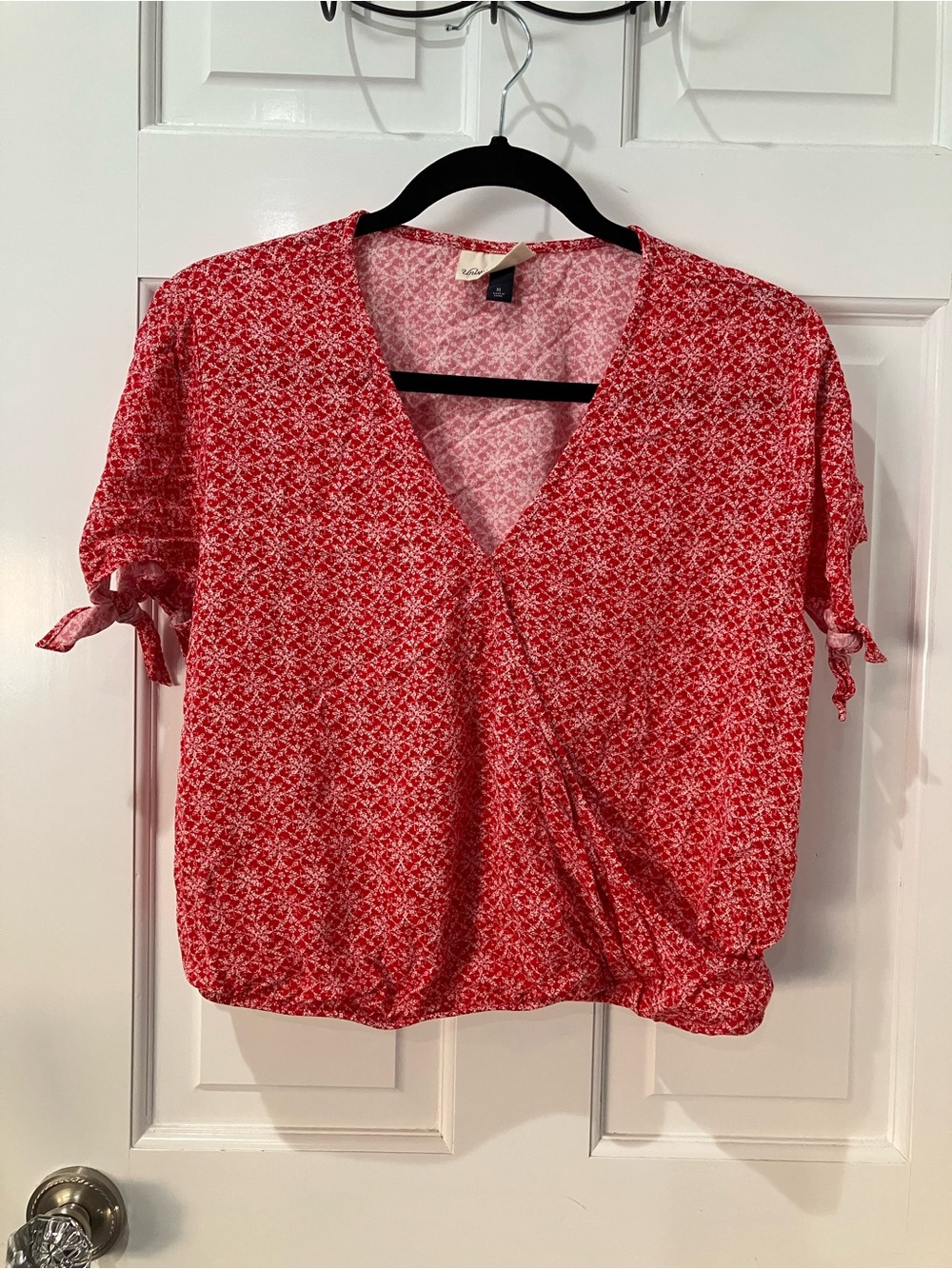 Universal Thread Faux Wrap Crop Blouse Top.